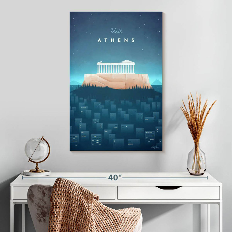 Aime Athens Vintage Travel Poster, 30" H x 20" W