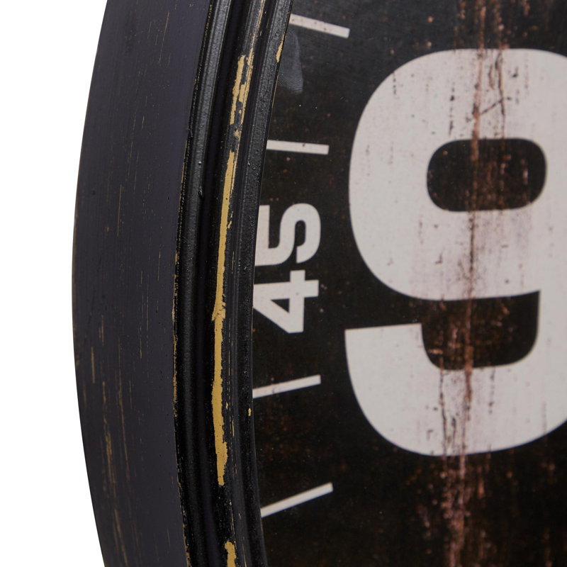  Gomer Decorative Metal Wall Clock, Noir