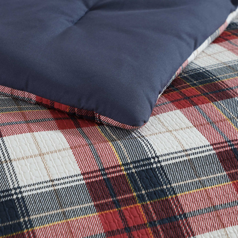 Nautica Rosedale Red Reversible 8 Piece Bonus Bed Set, King Comforter + 7 Additional Pieces