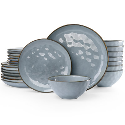 24-Piece Dinnerware Sets, Stoneware Dish Set (Set of 8)