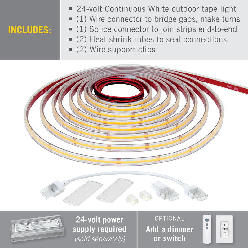 Ruban d'extérieur à DEL RibbonFlex Pro 24V, 3000K, 165 lumens / pi, IP67, 10M, 32 ft, 3000 K (Blanc doux)