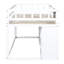 Lit mezzanine simple avec bureau à roulettes, tablette et tiroirs - blanc