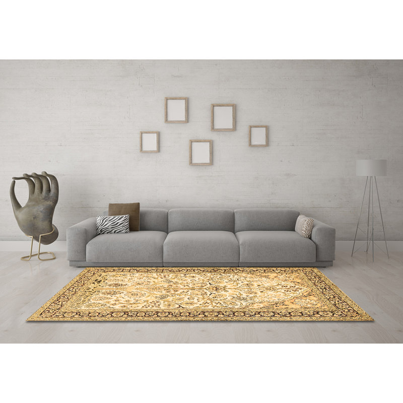 Lyria Washable Oriental Indoor Rug, Square 8'