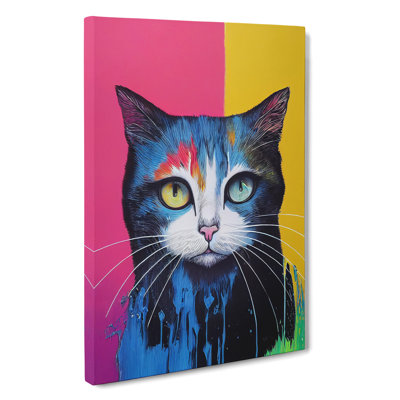 XC1022-1305X Cat Dripping Paint No.2 1 Piece Wrapped Canvas Wall Art
