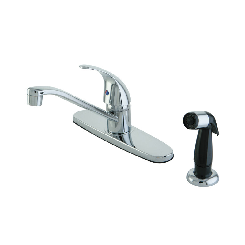 Single Handle Centerset Kitchen Faucet with Legacy Lever Handles, Polished Chrome, Without Spray