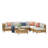 Natural Wicker Outdoor Conversation Set, Modular Patio Furniture With Cushions