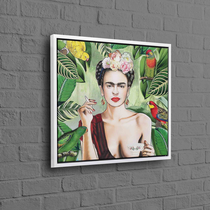 Print on Canvas, 90 cm H x 90 cm W, White Floater Framed