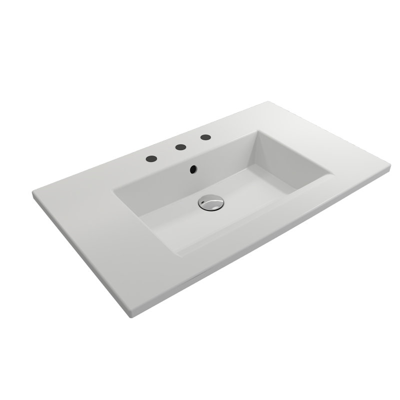 Ravenna 19.7 in. L Bathroom Sink, Matte White, Single-Hole