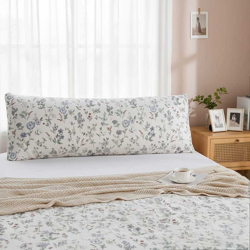Taie d'oreiller 100% coton de taille standard, housse de coussin rétro à motif floral botanique beige 1 pièce, ensemble de taies d'oreiller à fermeture à enveloppe douce et respirante (standard, 20 po x 26 po)