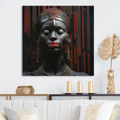 Diva noire, femme afro-américaine I - art mural égyptien en métal