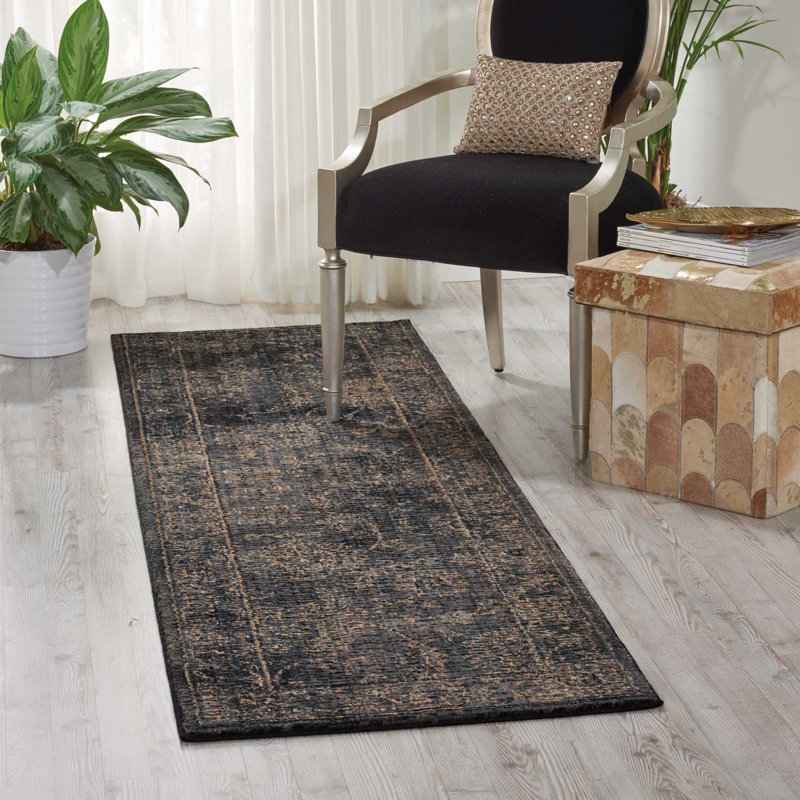 Tapis traditionnel gris Tonita, Tapis de couloir 2 pi 3 po x 11 pi