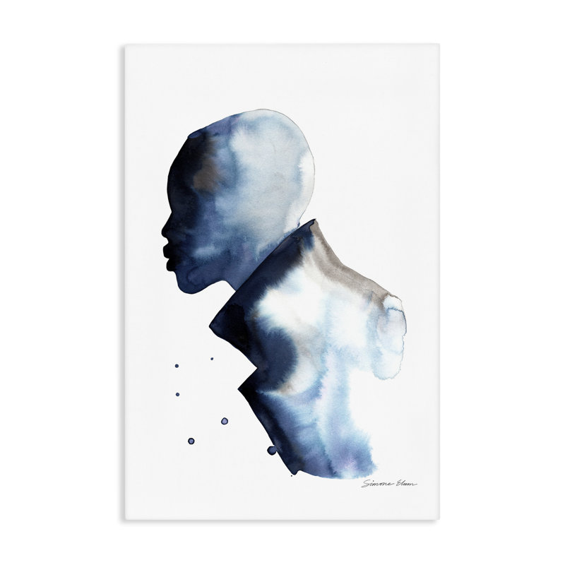 Feeling Blue Portrait Silhouette, conception de Simone Elum, H 30 po x l 20 po
