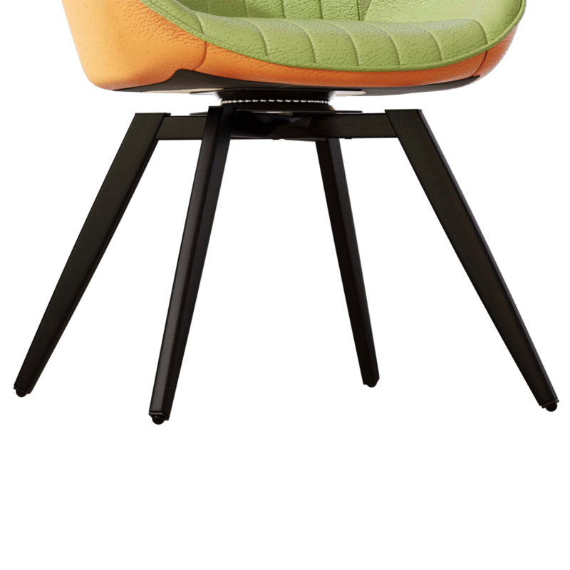 Ensemble de 2 chaises de salle à manger, chaise de salle à manger de cuisine moderne médiévale, chaises décoratives en polyuréthane avec pieds en métal noir, convenant à la maison et à la cuisine