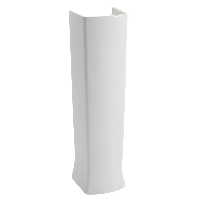 White Vitreous China Rectangular Pedestal Bathroom Sink