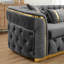 Canapé Chesterfield luxueux en velours doré satiné de luxe pour les salons élégants