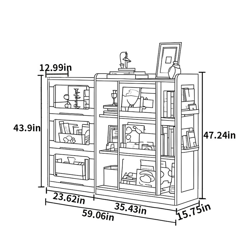 Floor standing bookcase