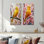 «Golden Finch parmi les fleurs de rose II», ensemble de 2 reproductions d'art mural en métal