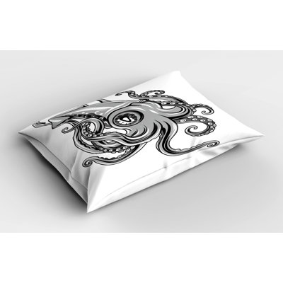 Black/Gray Polyester Microfiber Piece Sham