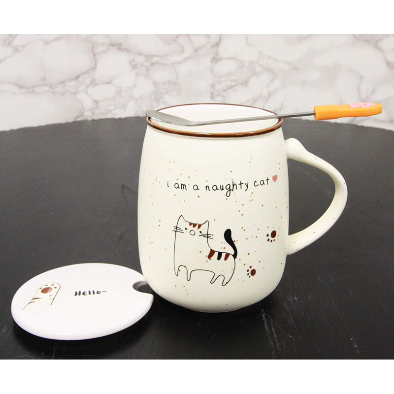 Grande tasse à café pour chat fantaisiste naughty calico kitty Cliften