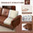 78.7-inch Solid Wood Tufted Sofa With Pillow Top Arms, Mid-century Modern Brown Luxury Leather Couch With Deep Seat Or Living Room Home Office