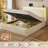 Queen Modern Hydraulic Lift Bed with Super Spacious Storage Space, Adjustable Headboard, Charging Station, RGB LED Light, Easy to Assemble, White-44866921-44866927