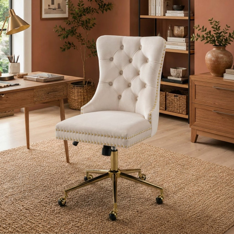 Chaise de bureau Curtrina, Beige