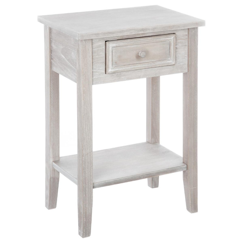 Mireya 45cm W Manufactured Wood Bedside Table, Light Grey