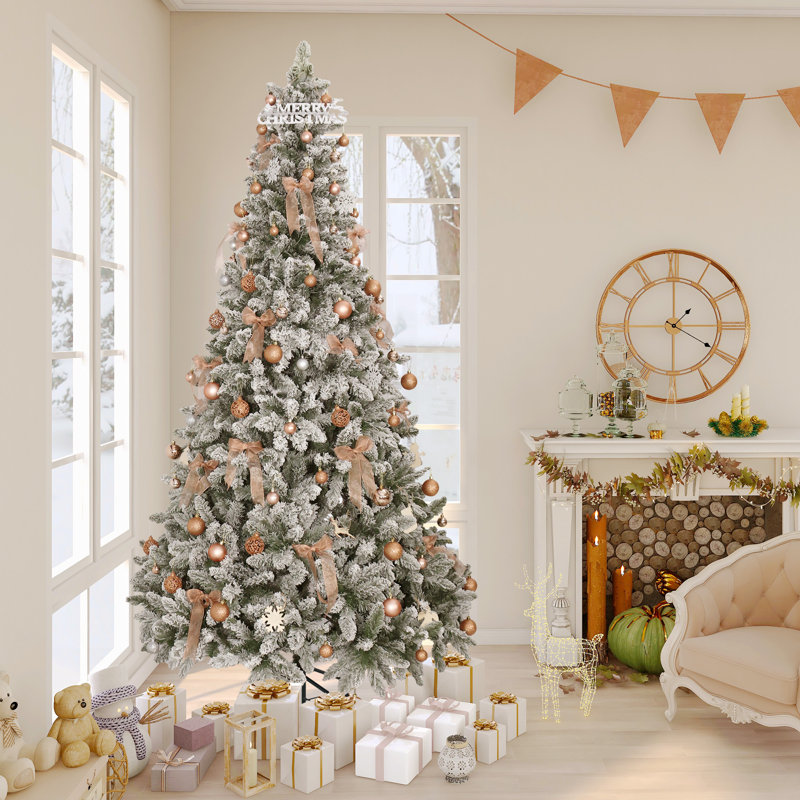 Sapin de Noël artificiel avec éclairage Jakel - support inclus, H 9 pi