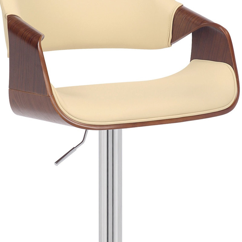 Chaise de bar pivotante en fer 45 po avec repose-pieds, Beige