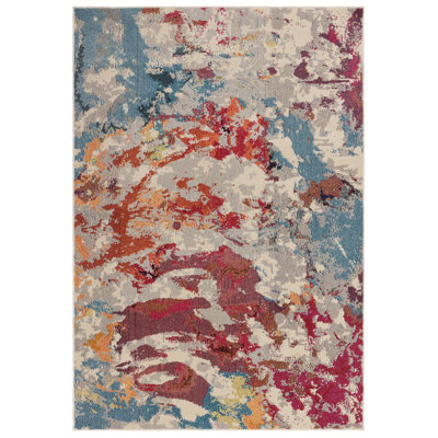 Enosburgh Splash Red/Blue/Grey Area Rug