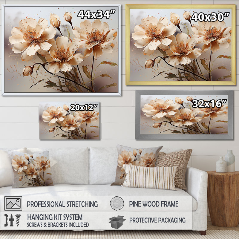 Rétro charme iris rétro, Cadre simple argenté, H 24 po x l 32 po x P 1 po
