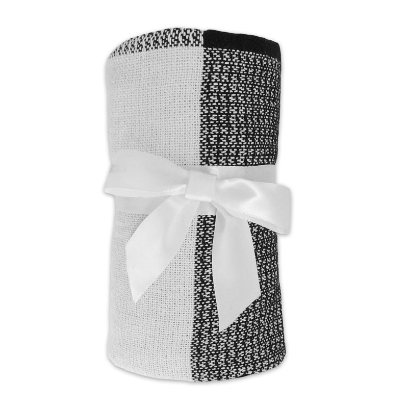  Plaid Cotton Blanket, Black