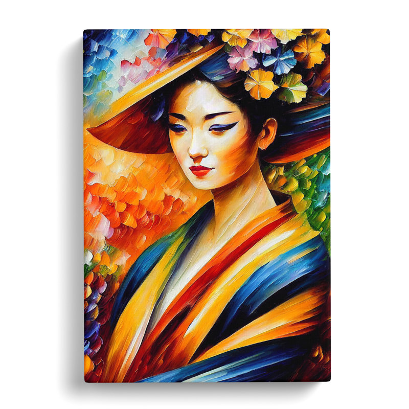 Portrait Of A Geisha - Wrapped Canvas, 76cm H x 50cm W