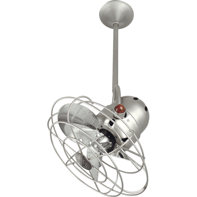 16" Bianca Direcional 3 Blade Ceiling Fan, Brushed Nickel, 5" Downrod, Metal