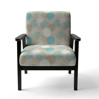 Blue Circle Pattern - Upholstered Patterned Accent Arm Chair