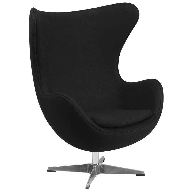 Upholstered Swivel Accent Chair, Black