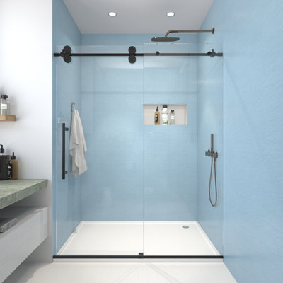 Julien 60" W x 76" H Frameless Shower Door with Heat Soaking Process and Protective Coating Treatment