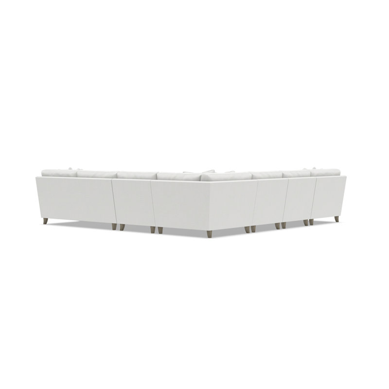 Mila Sectional, White Polyester Blend, 33.5" H x 137" W x 137" D, Left Hand Facing