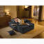 Canapé-lit convertible surdimensionné avec dossier réglable et poche de rangement, canapé-lit modulaire en peluche rayé pour une utilisation multi-scènes