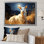 «White Caprine Goat Charm Meadows I», art mural animal de chèvre