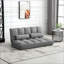Canapé convertible paresseux HOMcom - Canapé-lit pliant avec coussins | Polyester | Gris clair-1885603786