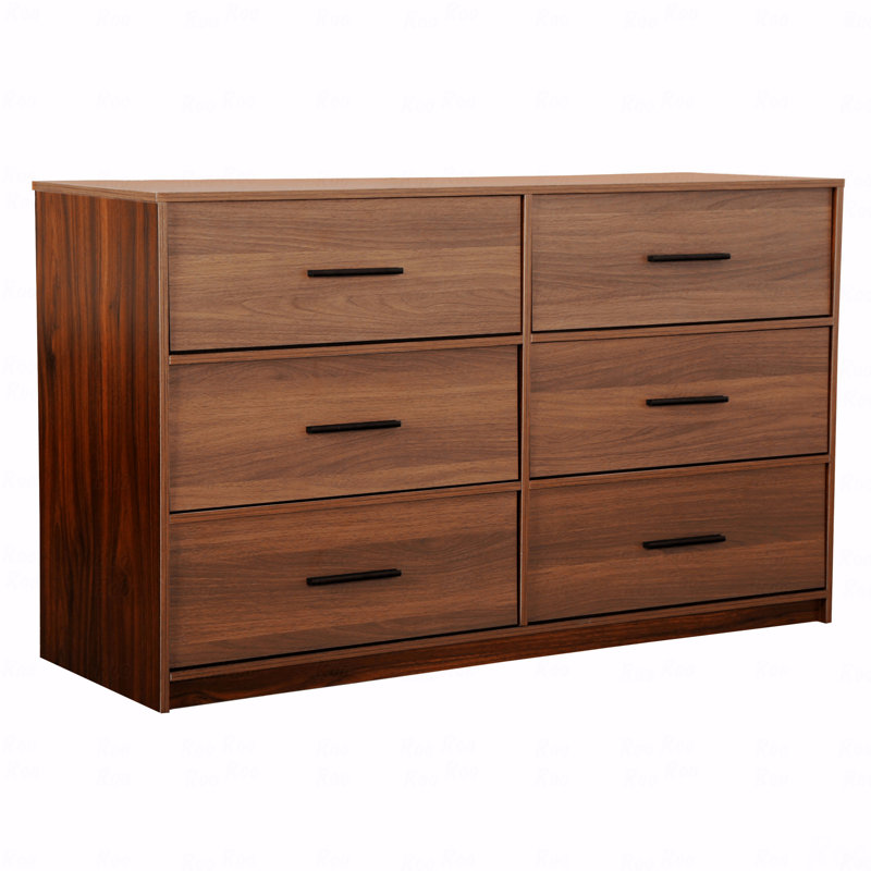 Commode 6 tiroirs avec grands tiroirs en tissu