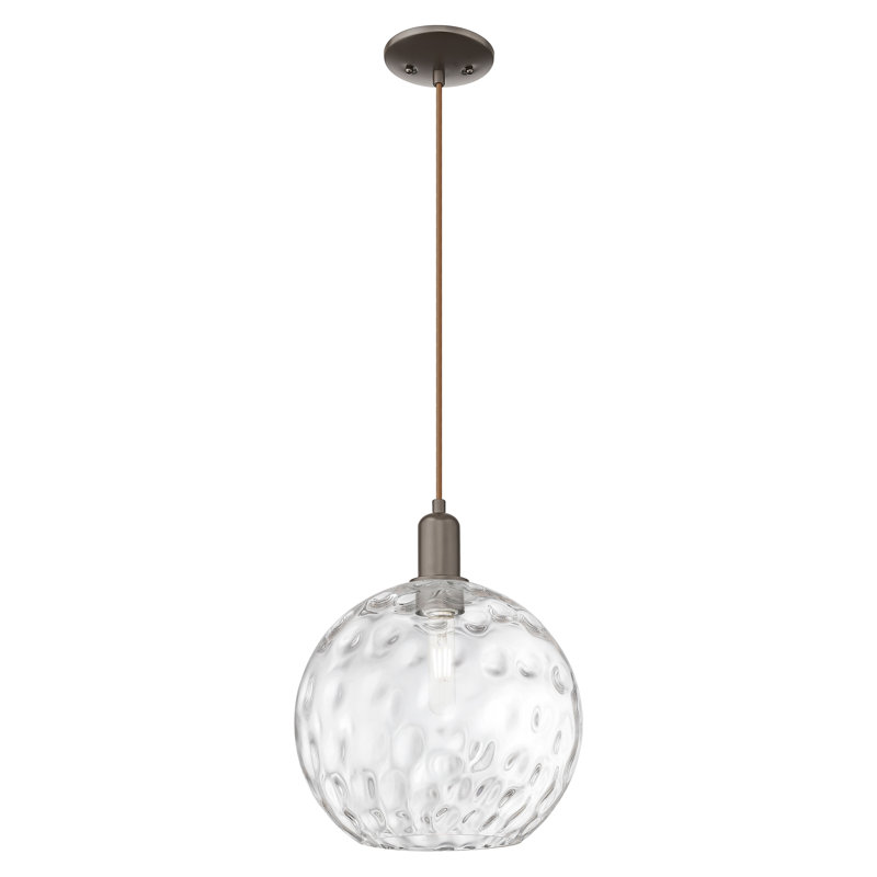 Mini-luminaire suspendu 1 lumière Arcadia - Sevier, Bronze frotté à l'huile, H 10,5 po x l 12 po x P 12 po
