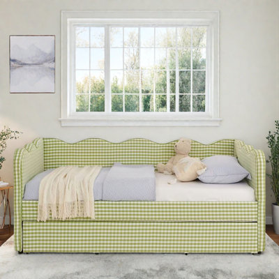 Cozy Daybed With Trundle, Usb Port And Adorable Wave Shaped