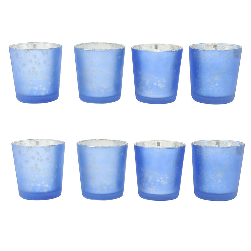2.5'' H Glass Tabletop Votive Holder, Dark Blue, 8