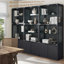 Vitrine moderne et minimaliste à éclairage DEL 3 couleurs, à panneaux cannelés (lot de 2)-876074922