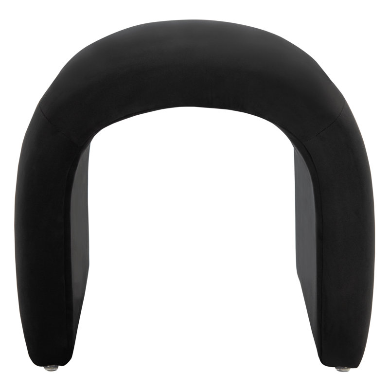 Andeana Upholstered Ottoman, Black Velvet