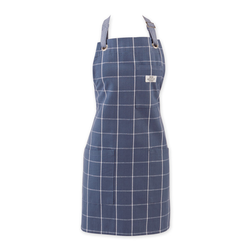 Geometric Bib Apron,   Blue Indigo