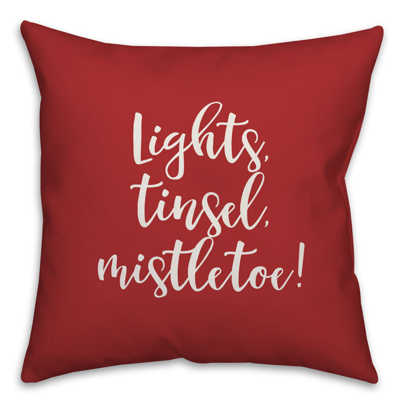  Coussin décoratif Lights, Tinsel, Mistletoe, Rouge, Housse de coussin