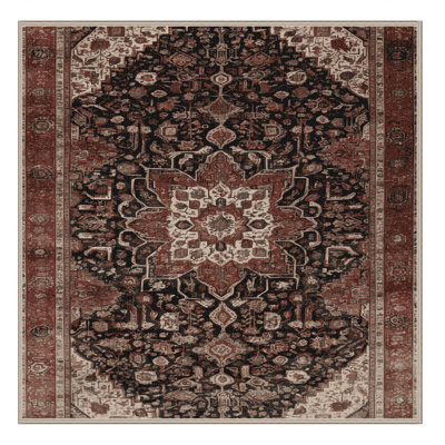 Machine Washable Persian Brown Area Rug